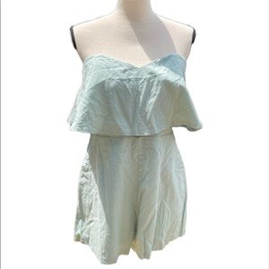 Showpo Playsuit shorts Romper NWT linen look sage